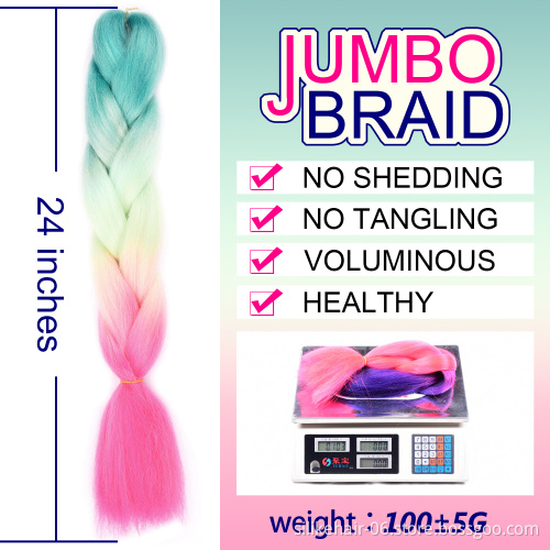 Crochet Braids Expression attachment Synthetic Expression Braiding Bulk  Hair 24" 100g jumbo braiding hair light brown